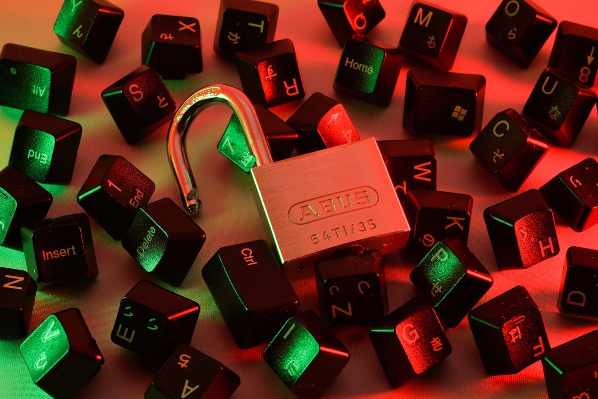 Red and black digital lock icon representing social hacking and IP security threats