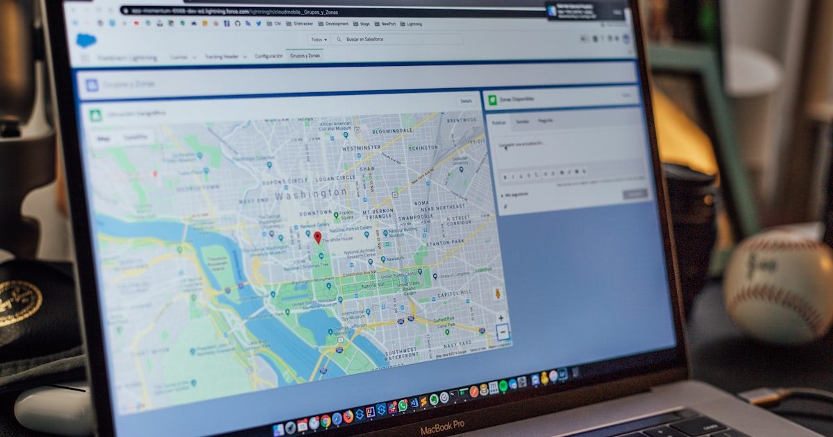 Digital world map with network connection points showing IP geolocation