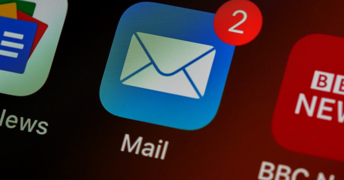 Laptop displaying email inbox with security focus