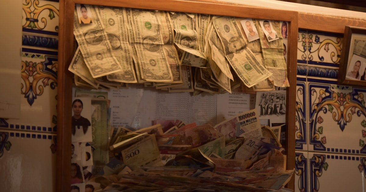 Multiple world currencies representing international e-commerce transactions